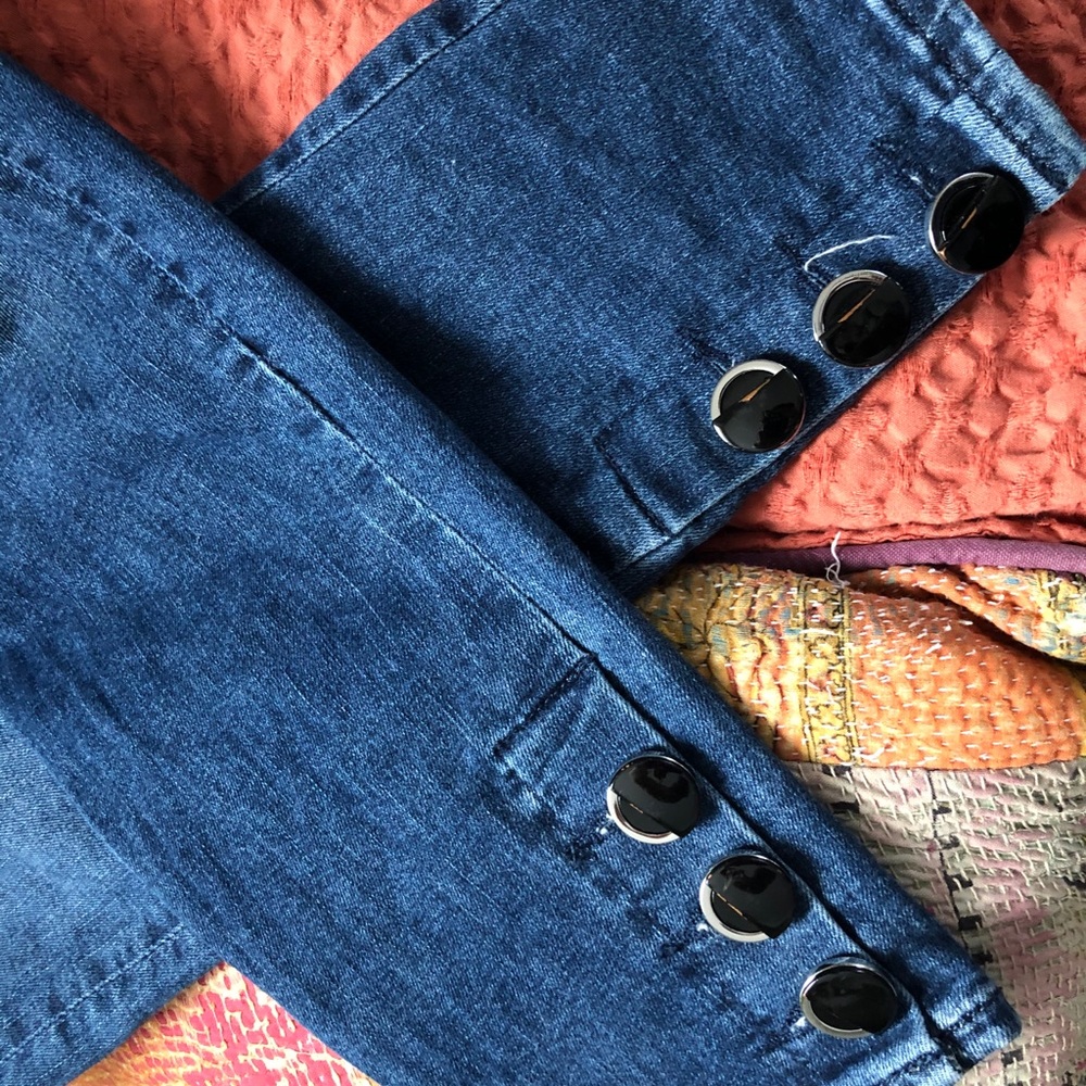 COPY - High waist skinny 28 Loft Denim ankle buttons